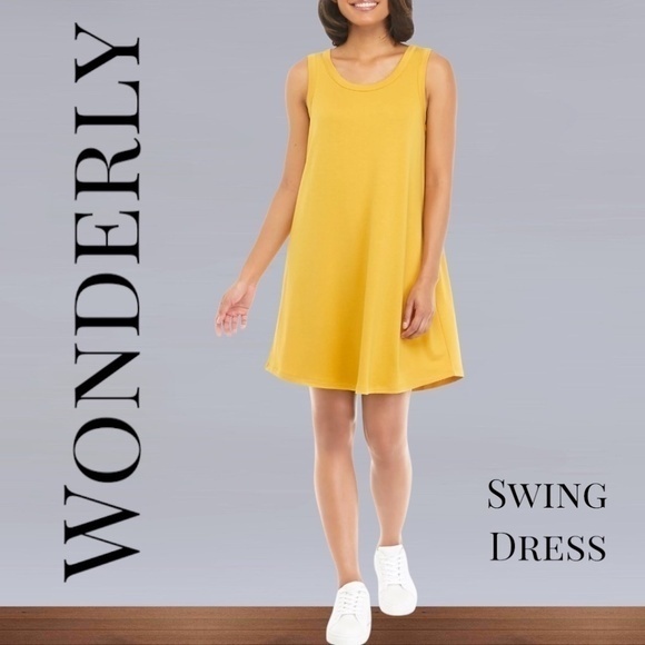 WONDERLY Sleeveless Round Neck Baby Terry Summertime Swing Dress NWT/XL - Picture 1 of 9